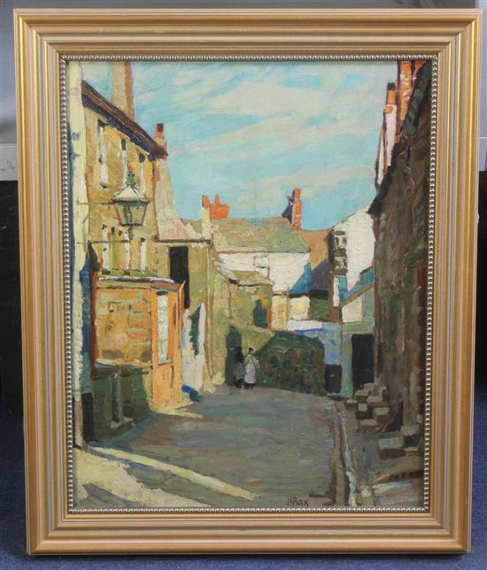 § John Anthony Park (1880-1962) Pudding Lane, St Ives, 19 x 14.75in.